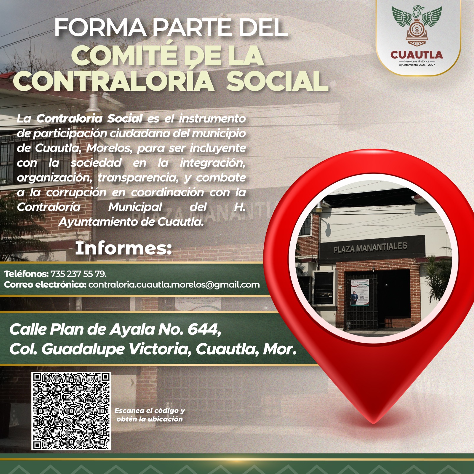 INVITA GOBIERNO DE CUAUTLA A FORMAR PARTE DEL COMITÉ DE CONTRALORÍA SOCIAL